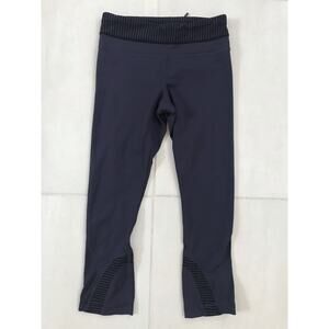Lululemon Run Stripe Inspire Crop II Activewear Pants Cadet